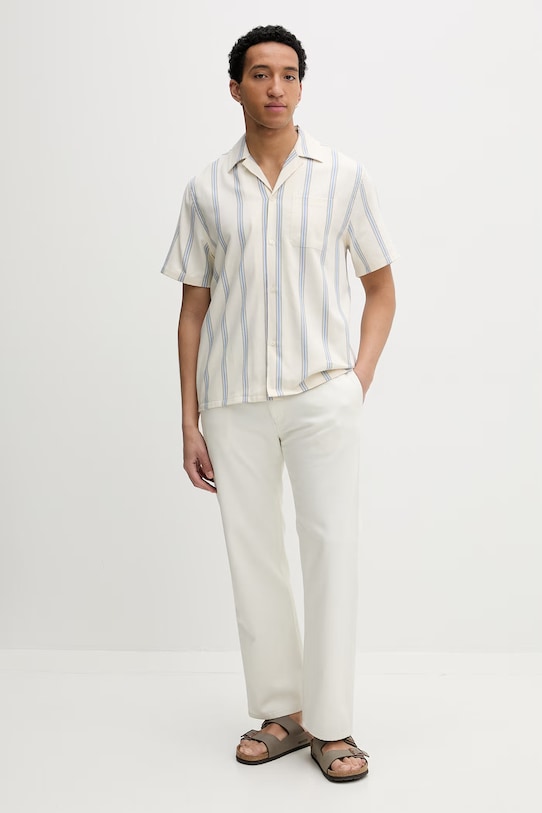 Les Deux pánska bavlnená košeľa Lawson 1001389 béžová SS26