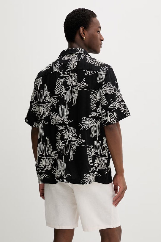 Odzież Les Deux koszula męska z bawełną Liam 1001421 czarny