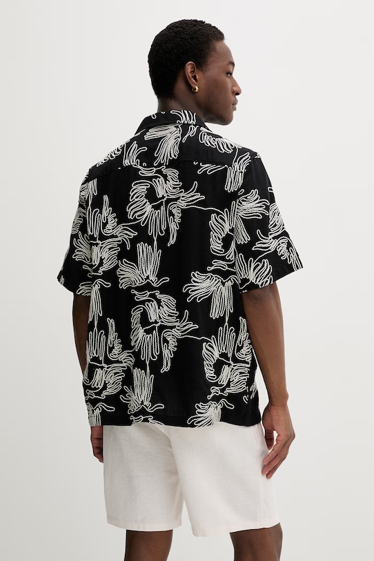 Odzież Les Deux koszula męska z bawełną Liam 1001421 czarny