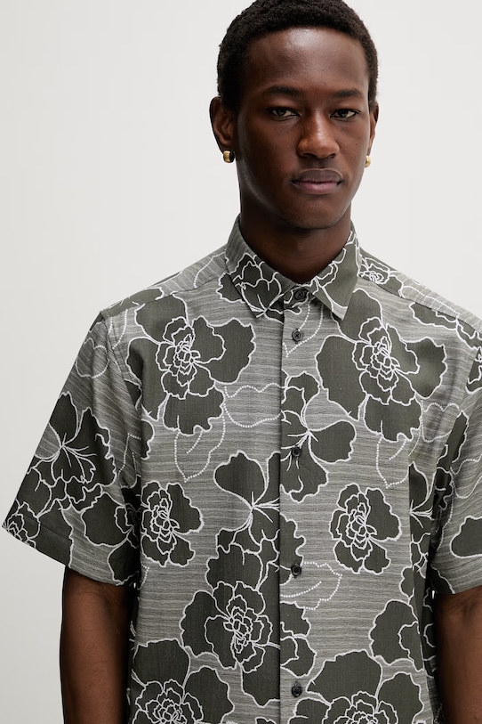 Les Deux koszula męska z bawełną Charlie zielony 1001487