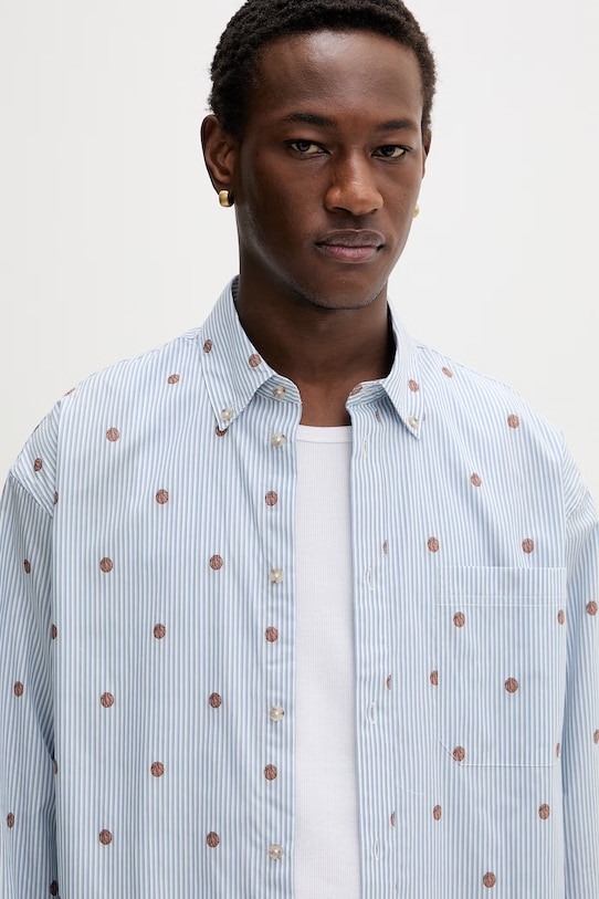 Les Deux koszula męska bawełniana Kolton niebieski 1001608