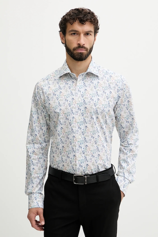 Eton koszula bawełniana wzorzyste biały 100014421