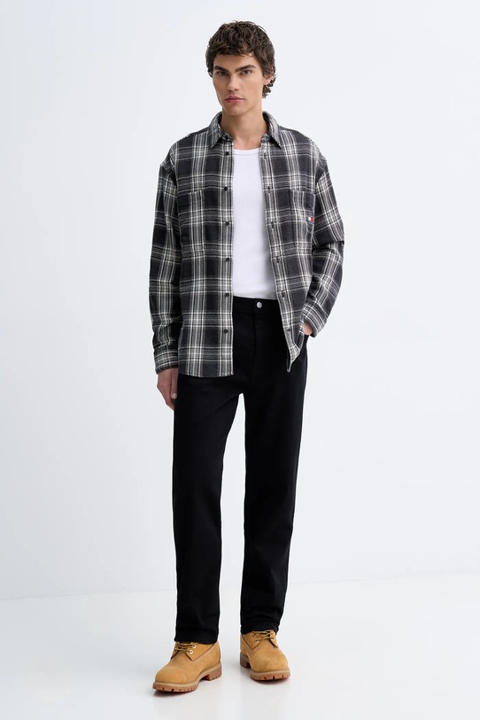 Tommy Jeans koszula bawełniana DM0DM22411 szary SS26