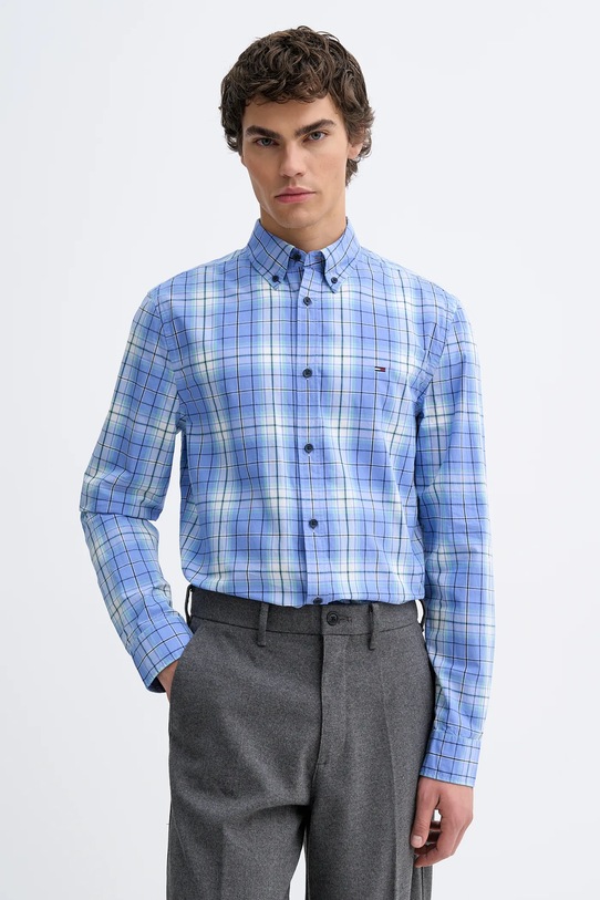 Tommy Jeans koszula bawełniana regular fioletowy DM0DM22423