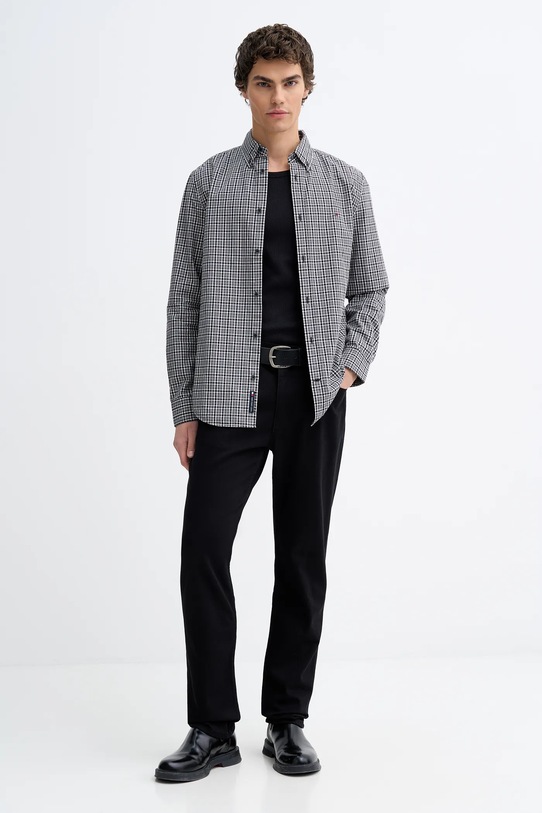 Tommy Jeans koszula bawełniana DM0DM22423 szary SS26