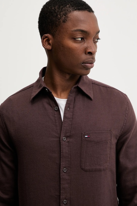 Tommy Jeans koszula bawełniana brązowy DM0DM22838
