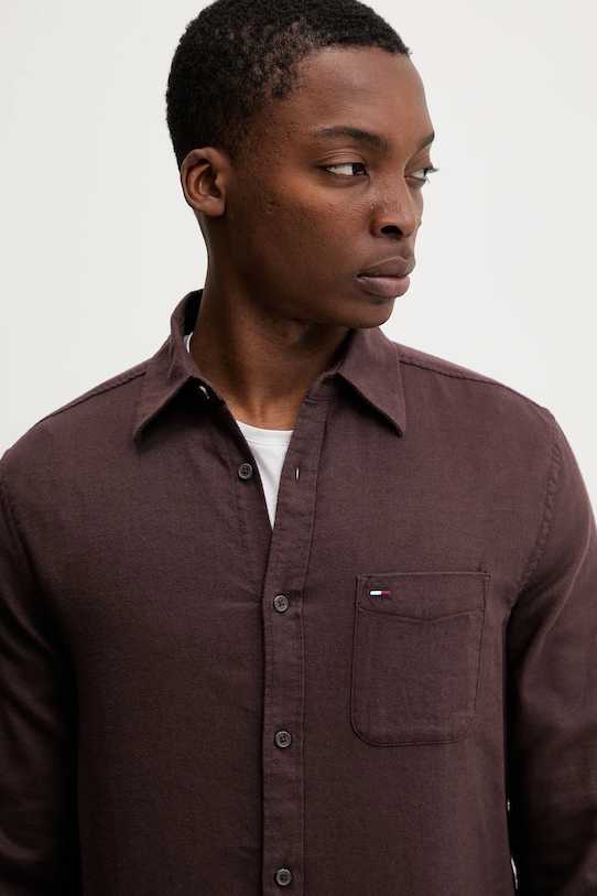 Tommy Jeans koszula bawełniana brązowy DM0DM22838