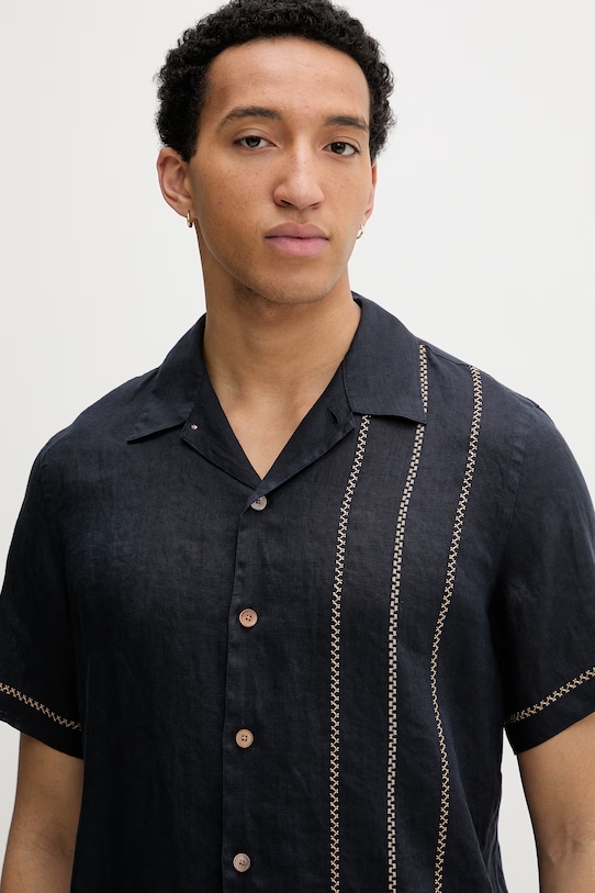 PS Paul Smith pánska ľanová košeľa tmavomodrá M2R.695UE.V22649