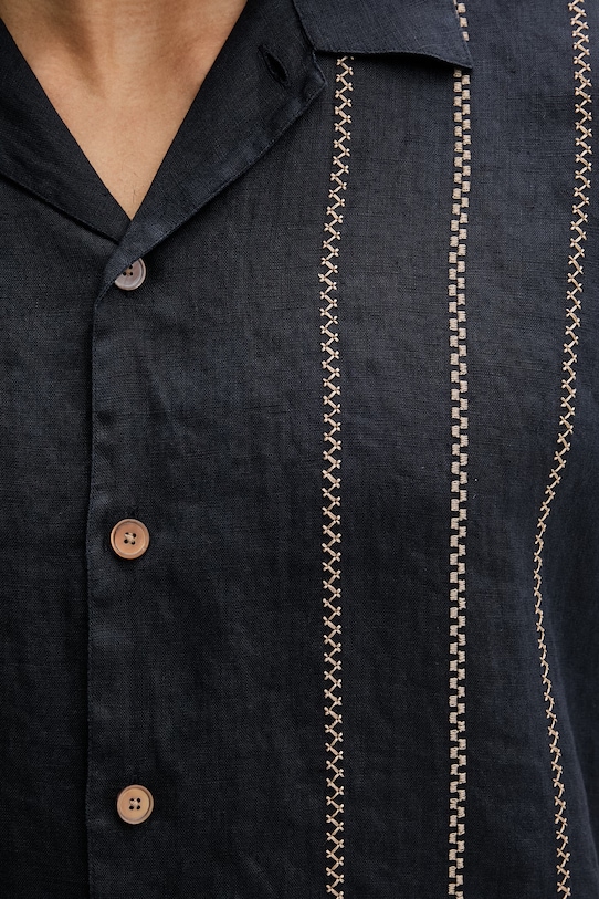 PS Paul Smith pánska ľanová košeľa M2R.695UE.V22649 tmavomodrá