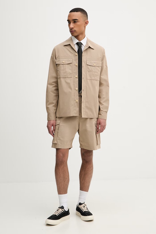 PS Paul Smith koszula męska z bawełną M2R.906Z.V22634 beżowy SS26