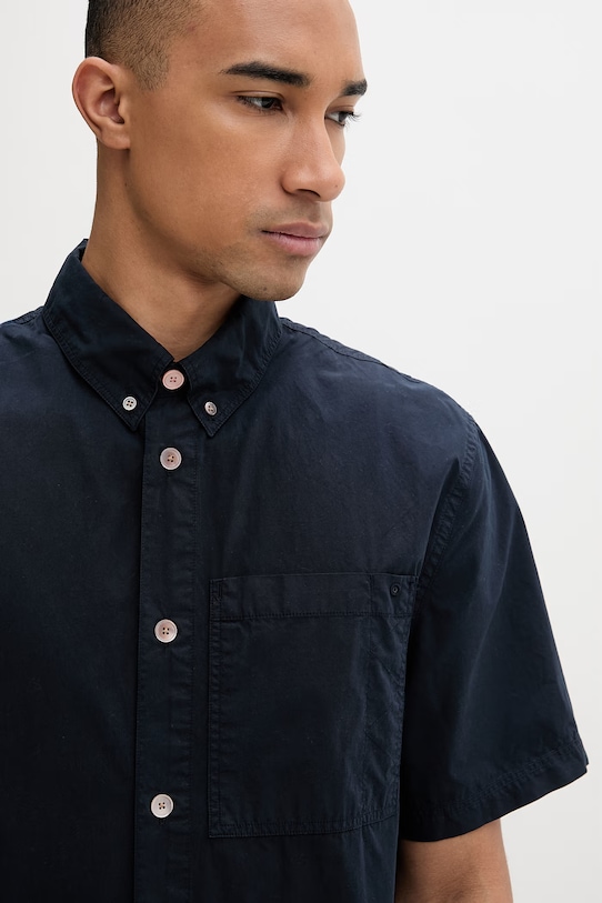 PS Paul Smith πουκάμισο ανδρικό βαμβακερό σκούρο μπλε M2R.909Z.V21477