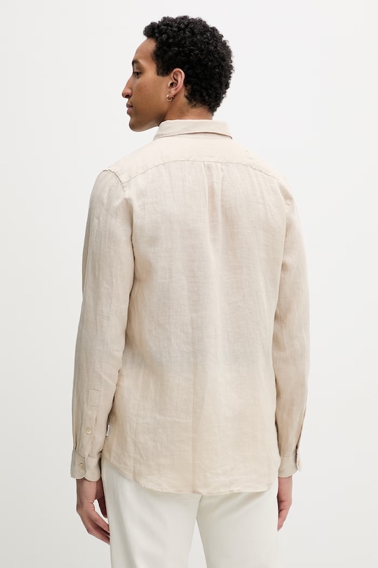 Oblečenie PS Paul Smith pánska ľanová košeľa M2R.708U.V22649 béžová