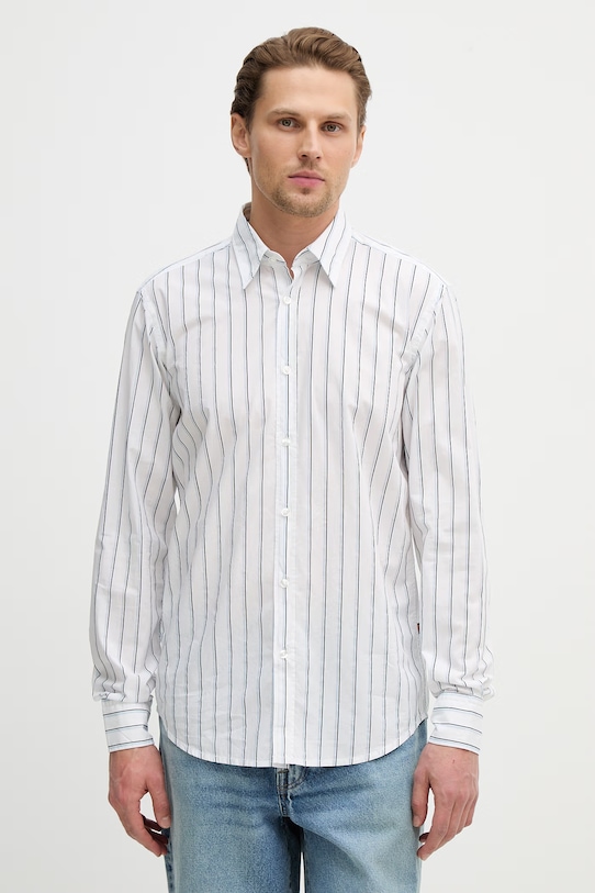 Βαμβακερό πουκάμισο BOSS Orange Relegant_6_M κανονικό λευκό 50553704