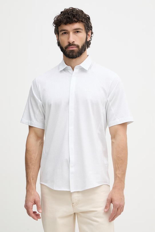 BOSS Green pánska bavlnená košeľa ST_Excurse S modrá 50554450