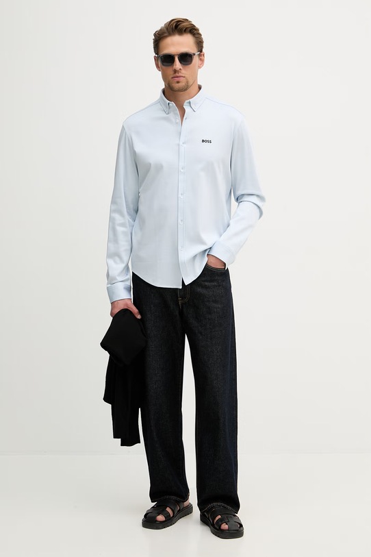 BOSS Green koszula męska bawełniana ST_Motion L 50555946 niebieski SS26