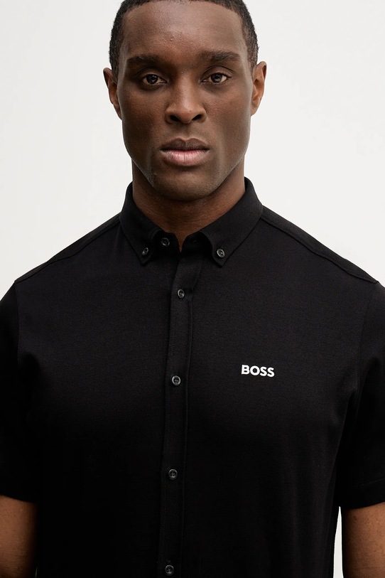 Памучна риза BOSS Green ST_Motion S черен 50555951