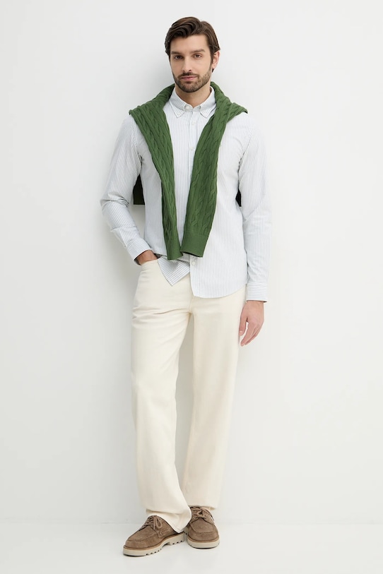 BOSS koszula bawełniana H-ROAN-BD-E-C1-261 50556069 zielony SS26