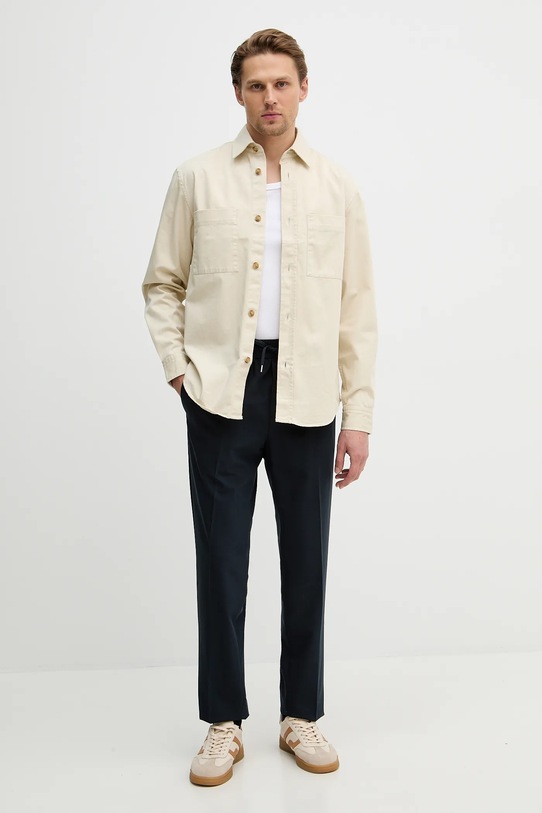 BOSS koszula bawełniana H-OWEN-K-2PP-261 50556121 beżowy SS26