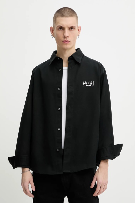 Odzież Hugo Blue koszula bawełniana 50556348 czarny