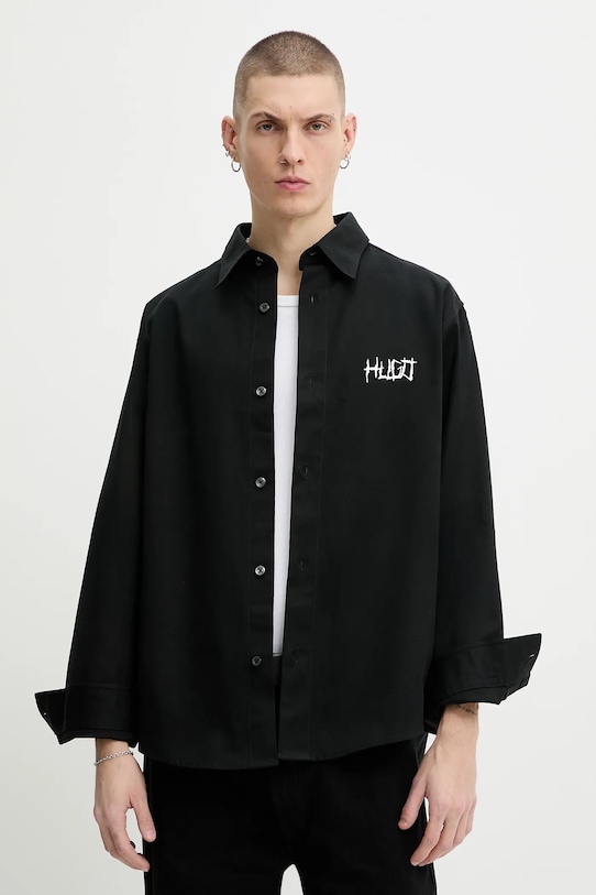 Odzież Hugo Blue koszula bawełniana 50556348 czarny