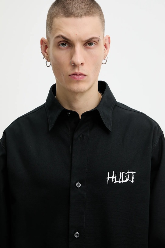 Hugo Blue koszula bawełniana czarny 50556348