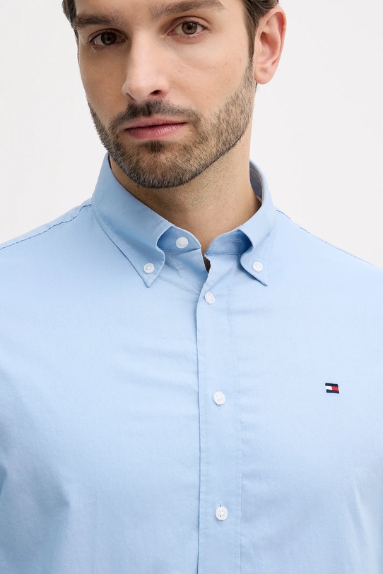 Odzież Tommy Hilfiger koszula bawełniana MW0MW40529 niebieski