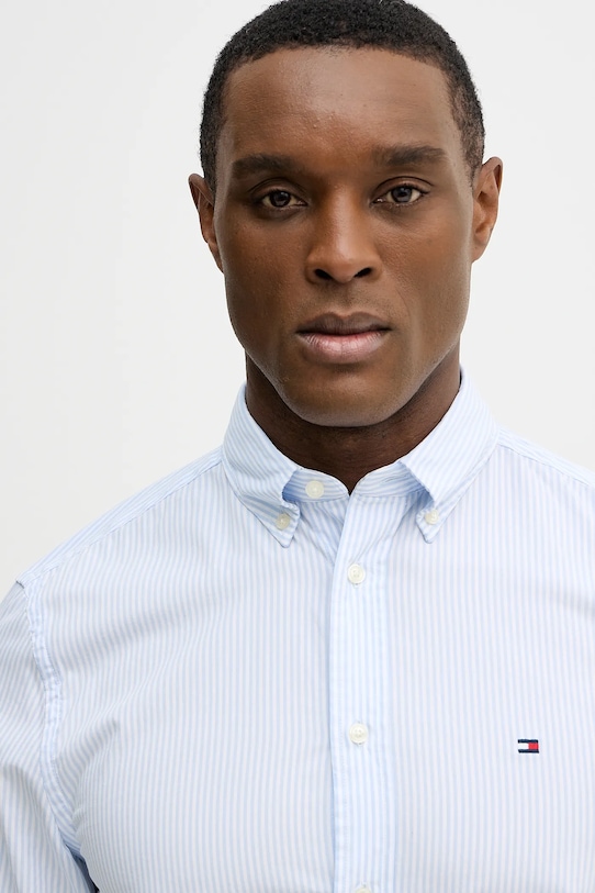 Tommy Hilfiger koszula bawełniana niebieski MW0MW41403