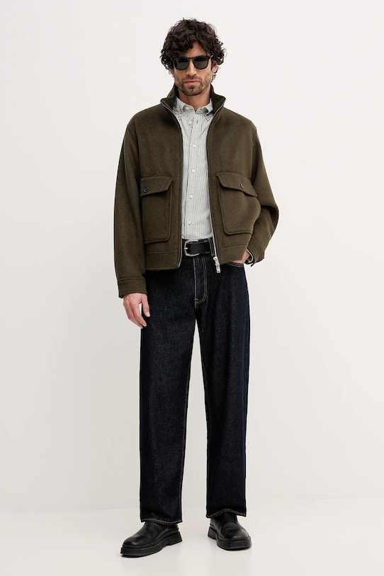 Tommy Hilfiger koszula bawełniana MW0MW41403 zielony SS26