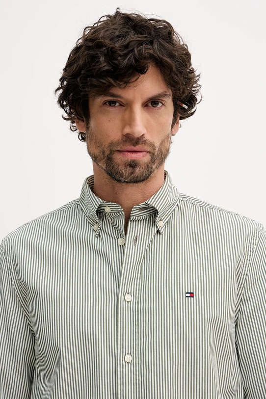 Tommy Hilfiger koszula bawełniana zielony MW0MW41403