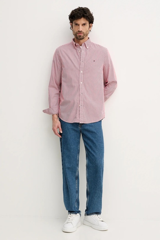 Tommy Hilfiger koszula bawełniana MW0MW41403 czerwony SS26