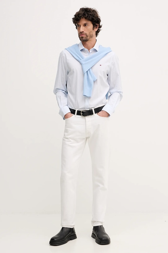 Tommy Hilfiger koszula bawełniana niebieski MW0MW41657