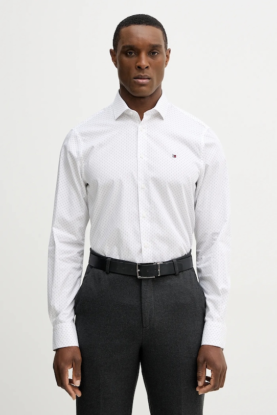 Tommy Hilfiger koszula bawełniana wzorzyste biały MW0MW41660