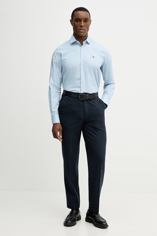 Tommy Hilfiger koszula bawełniana MW0MW41660 niebieski SS26