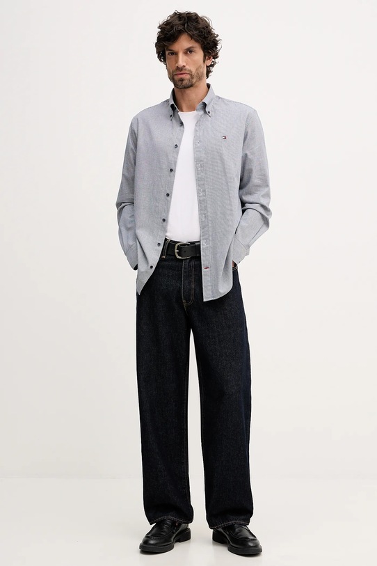 Tommy Hilfiger koszula bawełniana MW0MW41700 granatowy SS26