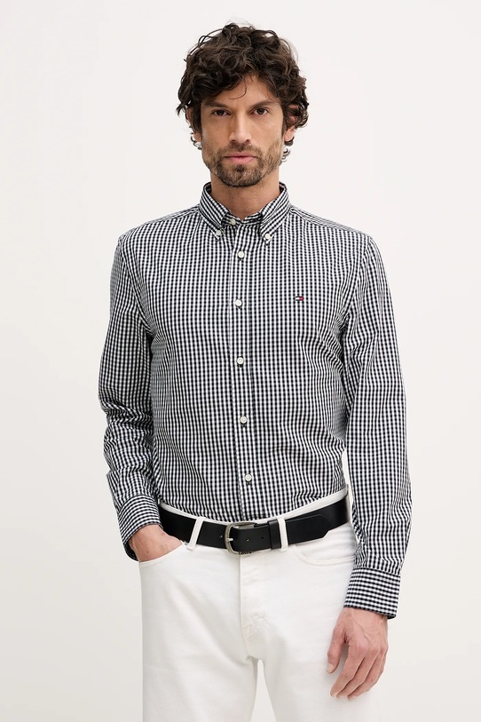 Tommy Hilfiger koszula bawełniana regular czarny MW0MW41713