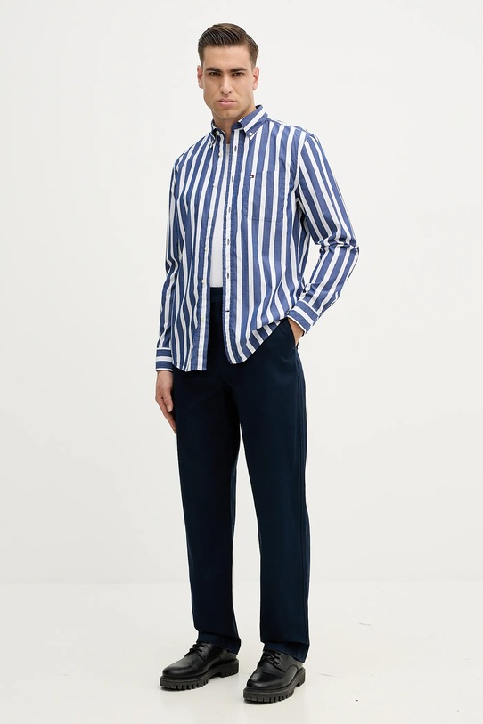 Tommy Hilfiger koszula bawełniana MW0MW41715 granatowy SS26