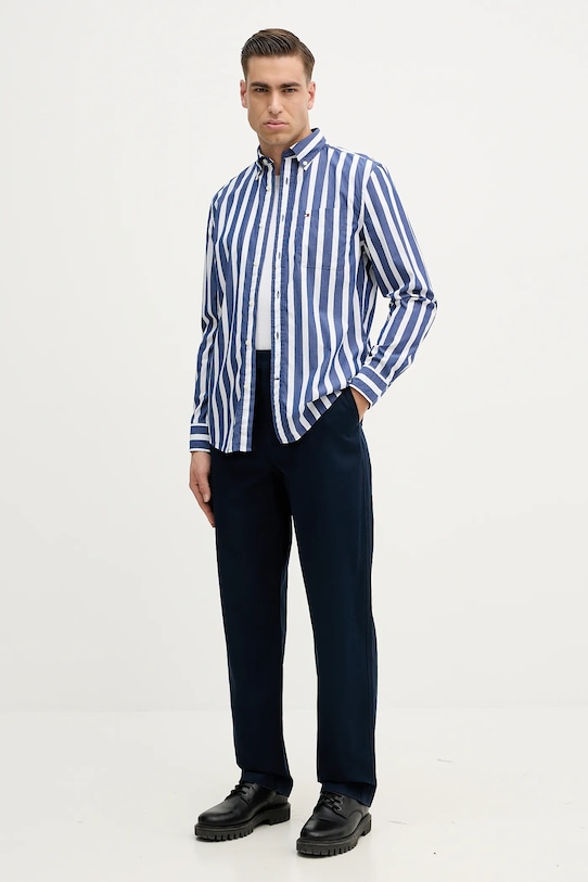 Tommy Hilfiger koszula bawełniana MW0MW41715 granatowy SS26