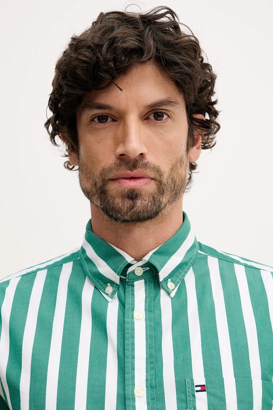 Tommy Hilfiger koszula bawełniana zielony MW0MW41715