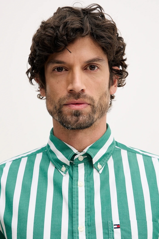 Tommy Hilfiger koszula bawełniana zielony MW0MW41715