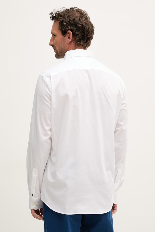 Odzież Tommy Hilfiger koszula męska bawełniana z elastanem MW0MW41824 biały