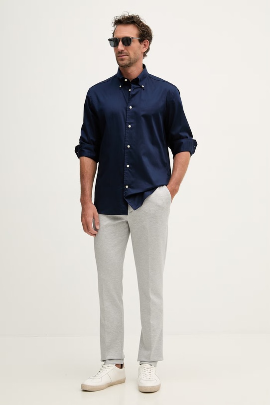 Tommy Hilfiger koszula męska bawełniana z elastanem MW0MW41824 granatowy SS26