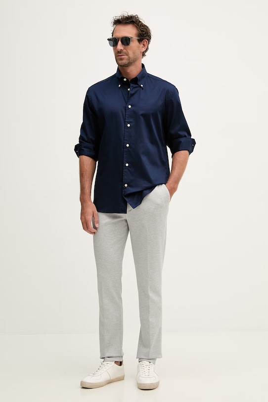 Tommy Hilfiger koszula męska bawełniana z elastanem MW0MW41824 granatowy SS26