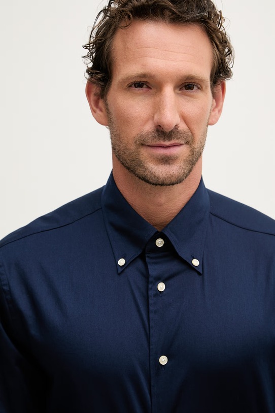 Tommy Hilfiger koszula męska bawełniana z elastanem granatowy MW0MW41824