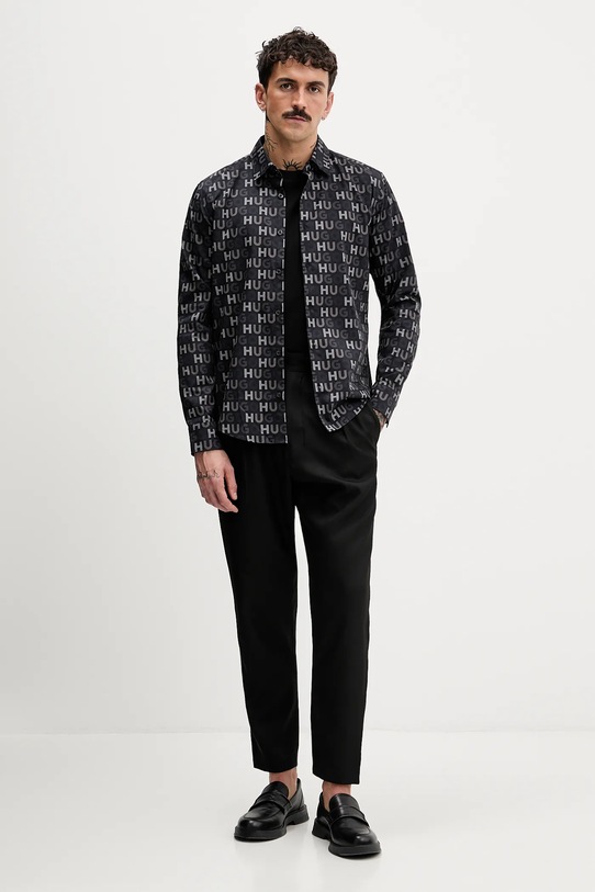 HUGO koszula bawełniana 50555775 czarny SS26