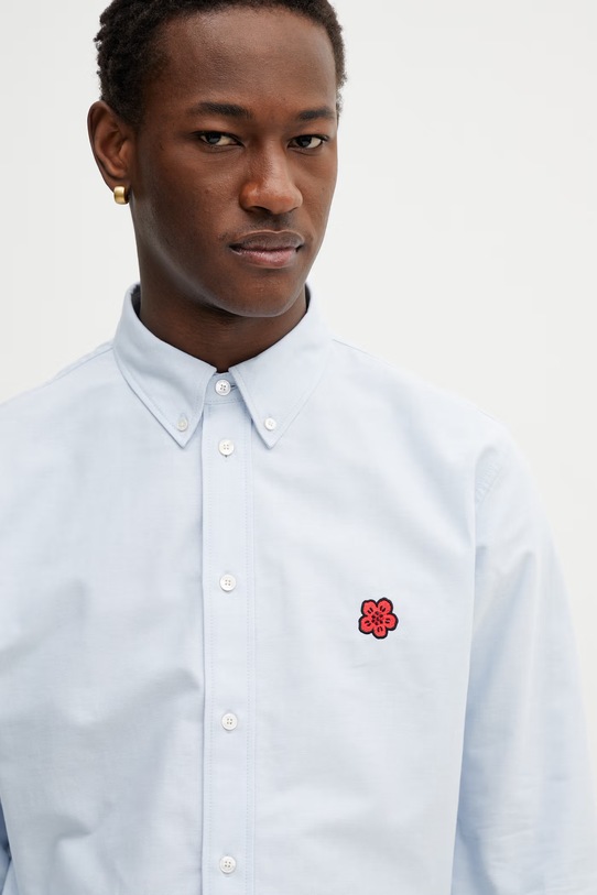 Kenzo koszula bawełniana niebieski FG55CH4109LO