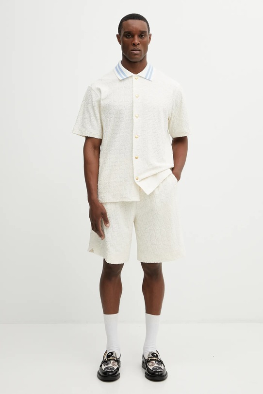 Drôle de Monsieur cotton shirt Monogramme J.SH221.CO201.OW beige