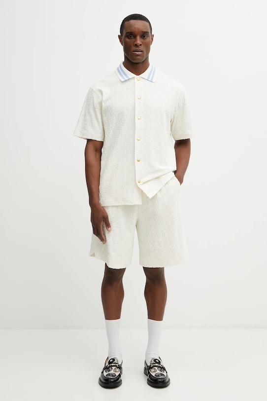 Drôle de Monsieur cotton shirt Monogramme J.SH221.CO201.OW beige