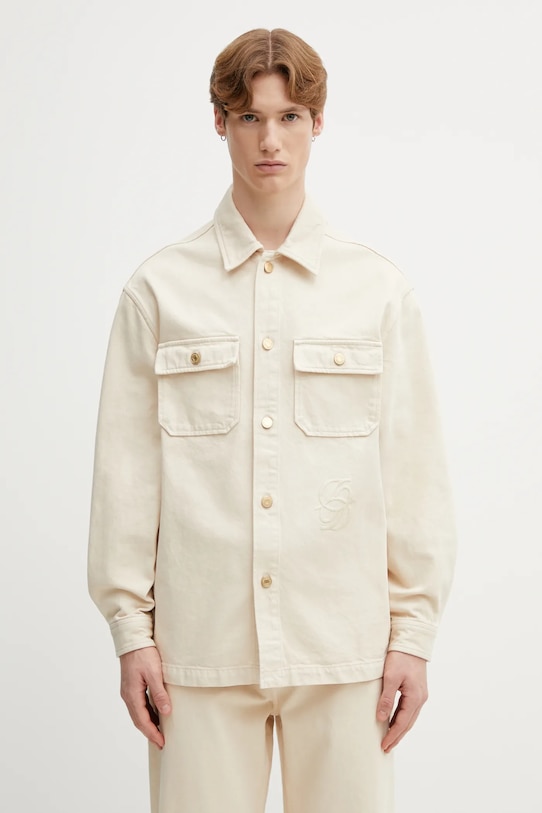 Džínová košile Drôle de Monsieur bavlna béžová J.JT269.CO243.SD