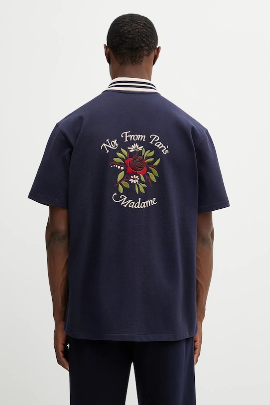 Ruházat Drôle de Monsieur pamut ing Chemise Piquée Slogan Rose J.SH247.CO264.NY sötétkék