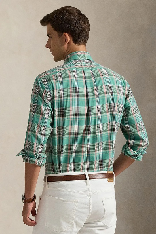 Polo Ralph Lauren koszula bawełniana 710P06020 turkusowy SS26